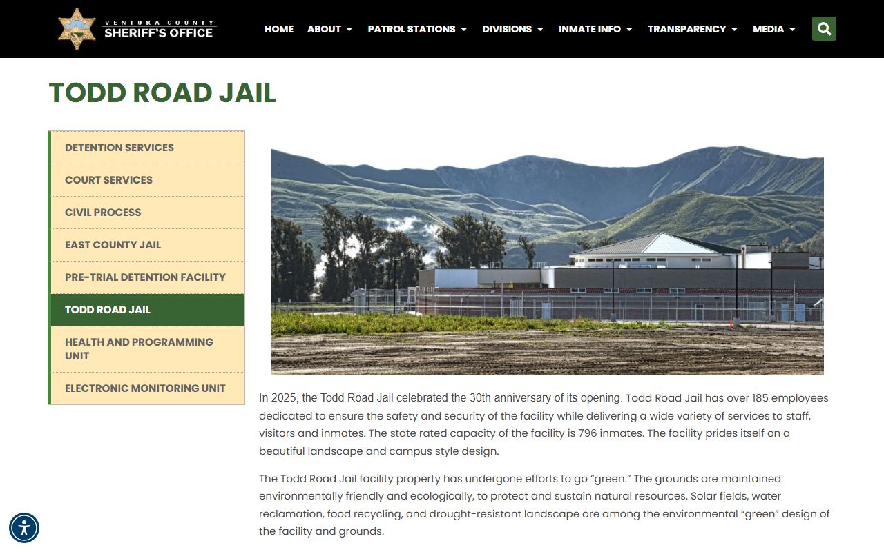 Ventura County Todd Road Jail roster search and facility overview